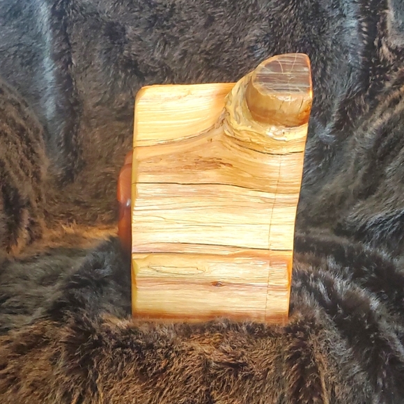 VINTAGE 1980'S HAND CARVED TREE TRUNK RED CEDAR HEART DRAWER JEWLERY BOX - Picture 4 of 9